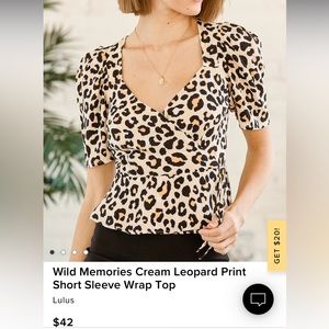 Lulus cheetah wrap top size S